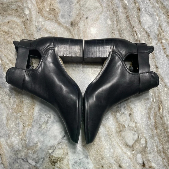 TED BAKER Sybell Leather Heeled Cut out Ankle Boots - Black Women’s 40 - Picture 7 of 15